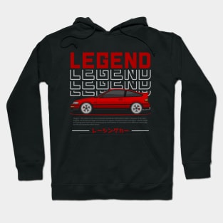 Midnight Racer Red CRX JDM Hoodie